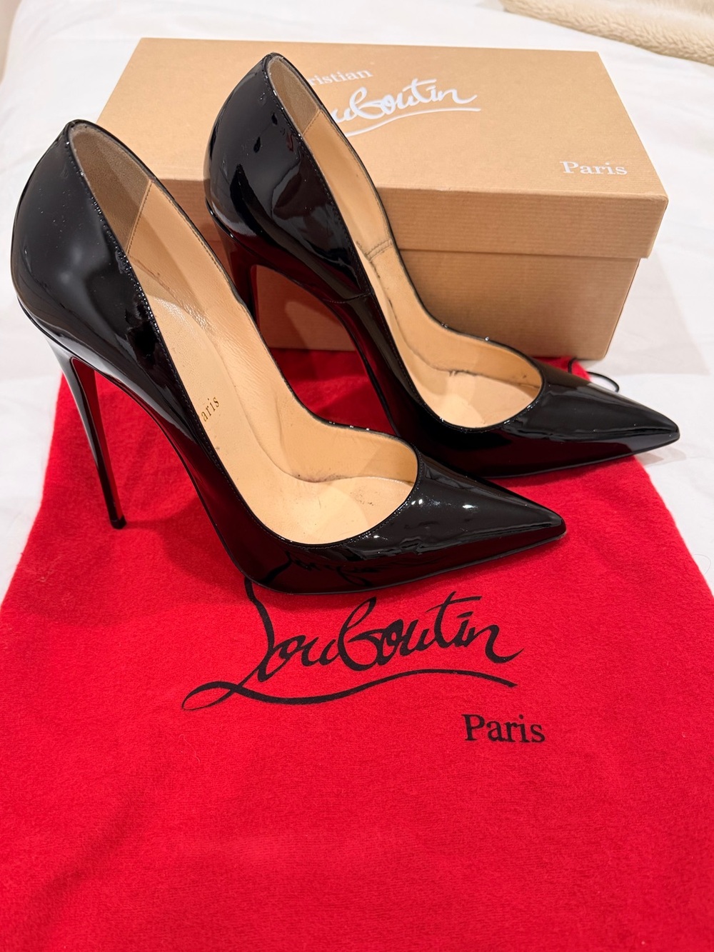 Christian Louboutin 120mm So Kate Black Patent Pointed-Toe Pumps